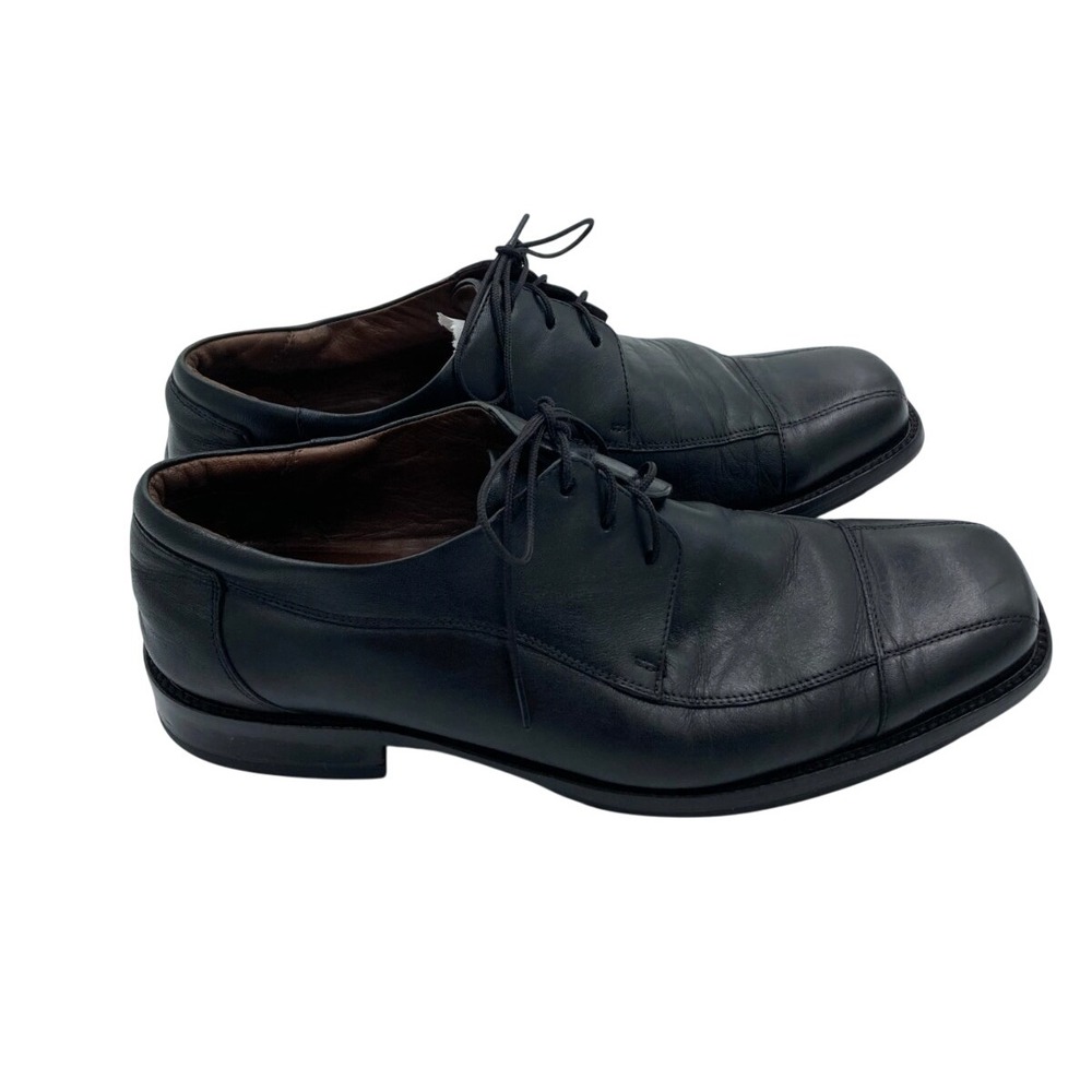 Johnston & Murphy Oxford Mens 9M Dobson 20-7511 Black Leather Cap Toe Shoe Lace